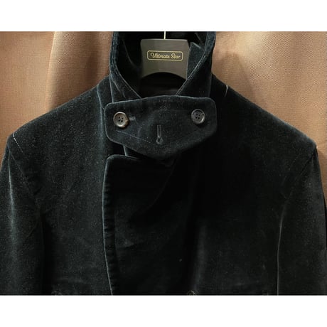 MADE IN ITALY製 GUCCI ベルベットPコート ブラック 48サイズ