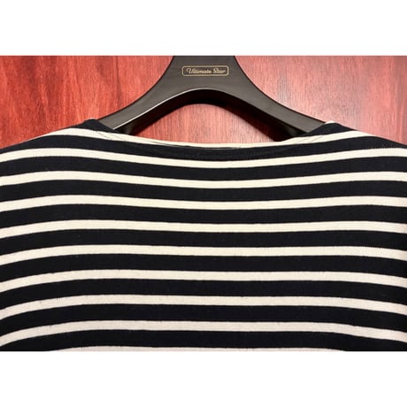 MADE IN FRANCE製 SAINT JAMES ボーダー柄 バスクシャツ ブラック×ホワイト T3-1/2/SMサイズ