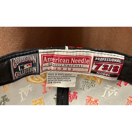 American Needle × LOS ANGELES DODGERS 総柄ベースボールキャップ ブラック 7-3/8
