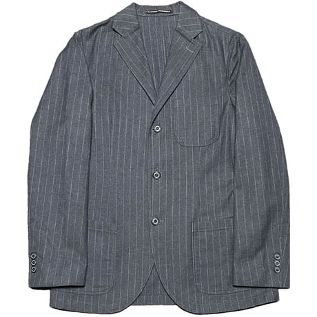 Traditional Weatherwear ストライプ柄コットンウールテーラードジャケット チャコールグレー 38サイズ