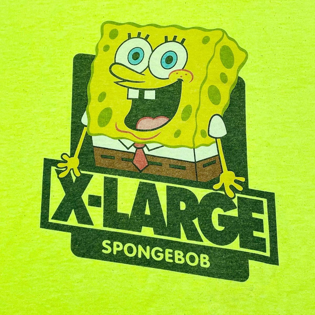 レア XLARGE × SPONGEBOB コラボレーション 半袖プリントTシャツ
