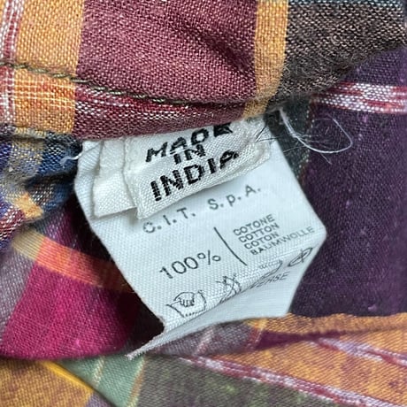 Bagutta BEACH WEAR ポロシャツ型半袖チェックシャツ マルチカラー Mサイズ