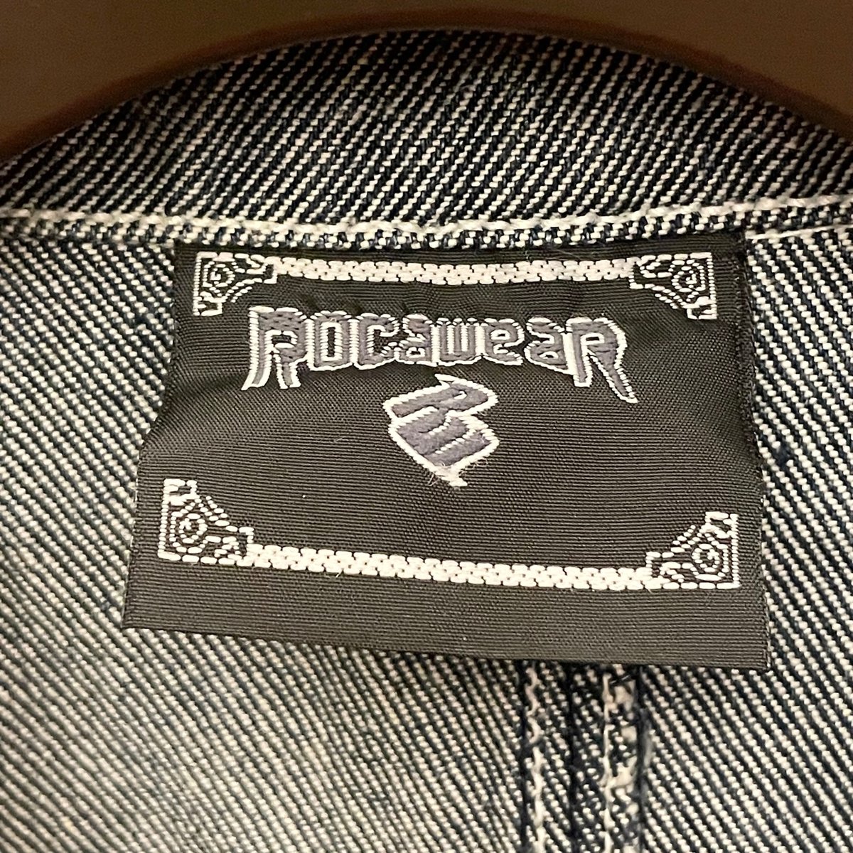 ROCAWEAR ノースリーブデニムベスト ネイビー×ホワイト XLサイズ