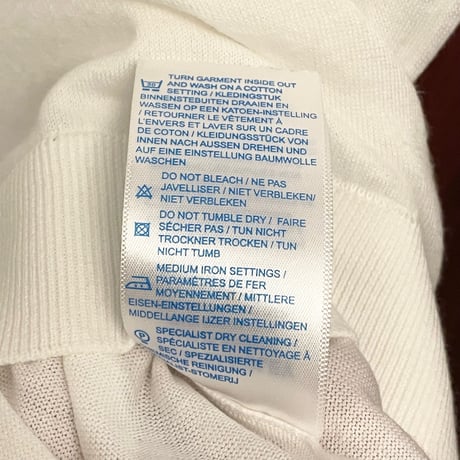 MADE IN ENGLAND製 JOHN SMEDLEY 半袖クルーネックニットシャツ ホワイト Mサイズ