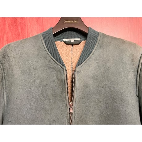CARVEN MA-1型 裏ムートンラムスウェードレザージャケット ダークグリーン 46サイズ