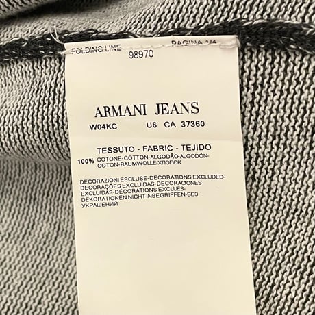 ARMANI JEANS コットンニットベスト チャコールグレー Sサイズ