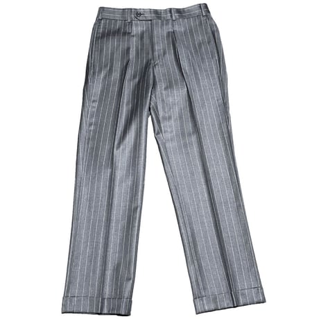 MADE IN JAPAN製 MACKINTOSH LONDON 英国生地使用3ピースストライプスーツ チャコールグレー A4