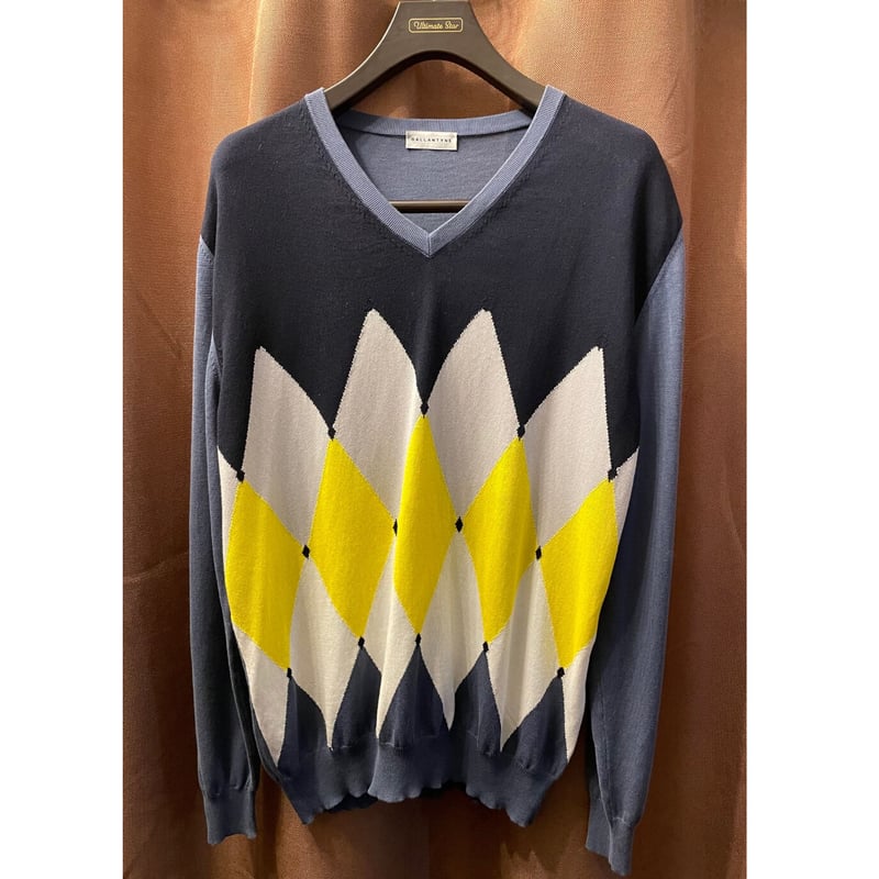 r*3様 70's Ballantyne カシミア　アーガイルセーター　サイズM r*3様 70's Ballantyne カシミア アーガイルセーター サイズM 70's