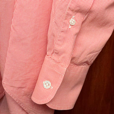 【伊勢丹 取り扱い】 MADE IN USA製 IKE BEHAR ISETAN MEN'S 別注 ギンガムチェック柄長袖ボタンダウンシャツ レッド 16サイズ