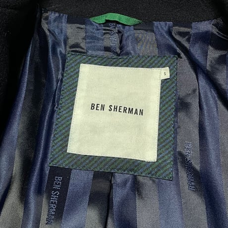 BEN SHERMAN ウール混Pコート ネイビー Sサイズ