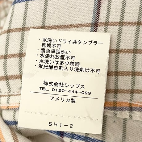 【SHIPS 取り扱い】 MADE IN USA製 GITMAN BROS VINTAGE チェック柄半袖ボタンダウンシャツ クリーム 15-1/2Rサイズ