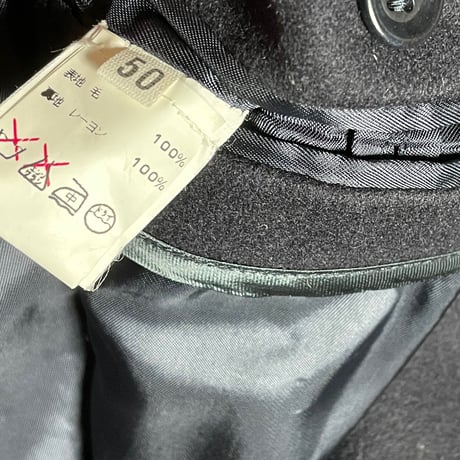 ▲訳あり商品▲ MADE IN ITALY製 PLUVEX ヴァージンウールPコート ネイビー 50サイズ