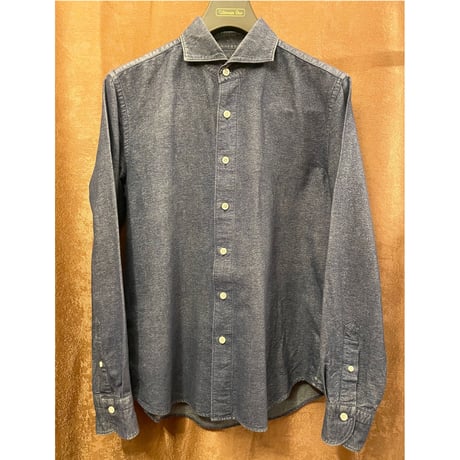 MADE IN JAPAN製 ESTNATION 長袖コットンシャツ インディゴ Mサイズ