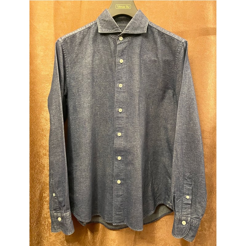 MADE IN JAPAN製 ESTNATION 長袖コットンシャツ インディゴ Mサイズ |