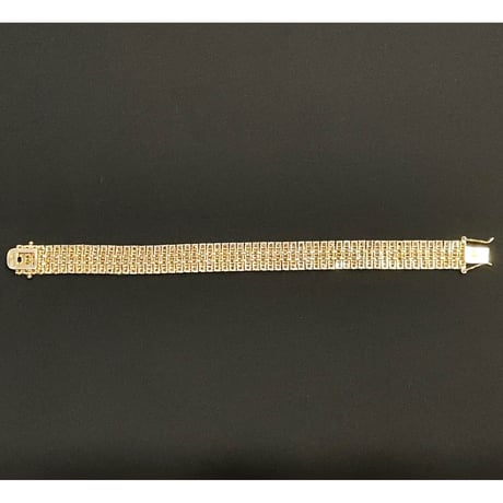 シルバー925製 ゴールドコーティング ジルコニアブレスレット ゴールド 幅1.4cm×21cm