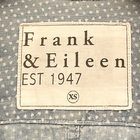 MADE IN USA製 Frank & Eileen 長袖ドット柄シャツ ライトインディゴ XSサイズ