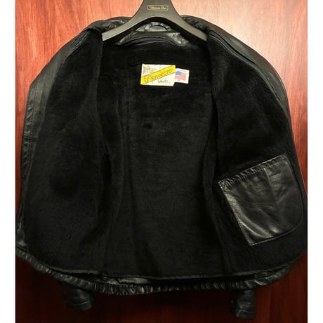 激レア MADE IN USA製 SCHOTT 641GG × SWAGGER 別注限定モデル カウレザー スタンドカラー シングルライダースジャケット ブラック 38/Lサイズ