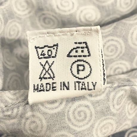 MADE IN ITALY製 DANOLIS Special Washed 長袖総柄シャツ ライトインディゴ 38-15サイズ