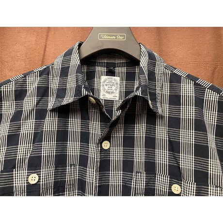 MADE IN JAPAN製 WTAPS 2016SSモデル 半袖チェックシャツ ネイビー Sサイズ