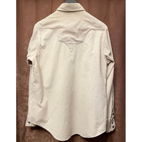 MADE IN USA製 Rockmount Ranch Wear 長袖コーデュロイウエスタンシャツ ベージュ Mサイズ
