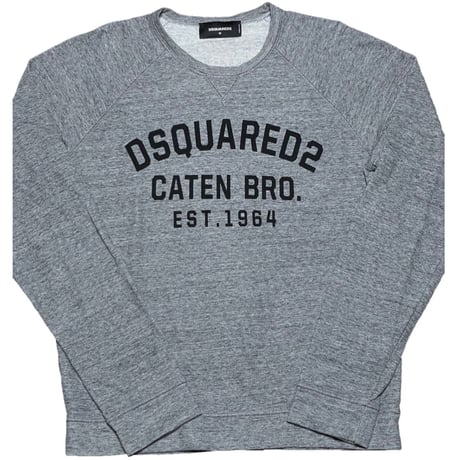 MADE IN ITALY製 DSQUARED2 ロゴトレーナー 杢グレー Mサイズ