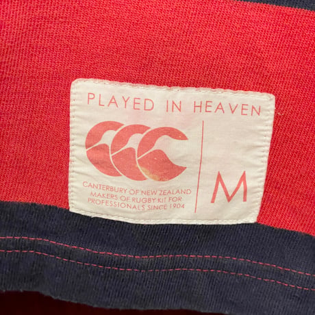 CANTERBURY OF NEW ZEALAND PLAYED IN HEAVEN ボーダー柄長袖ラガーシャツ マルチカラー Sサイズ
