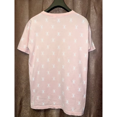 MADE IN JAPAN製 PHENOMENON 2008年モデル クワガタプリントVネックTシャツ ピンク Lサイズ