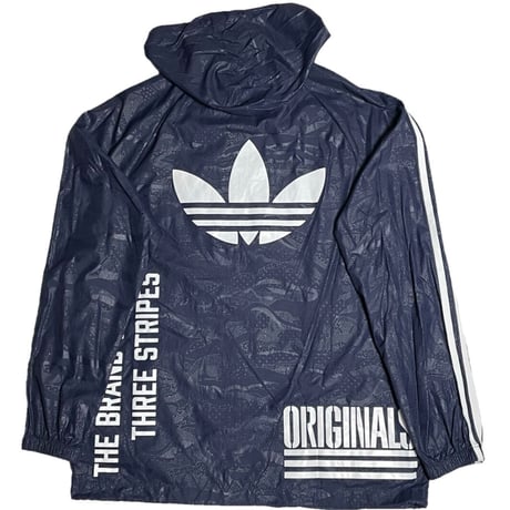 PAKAIAN adidas フルジップナイロンパーカー ネイビー Mサイズ