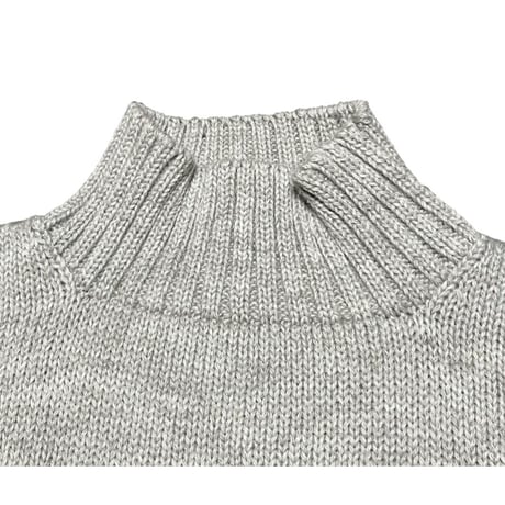 【JSWORKS取り扱い】MADE IN ENGLAND製 Alderney ハイネックニットセーター ライトグレー Mサイズ