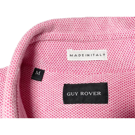 MADE IN ITALY製 GUY ROVER 長袖鹿の子コットンポロシャツ ピンク Mサイズ