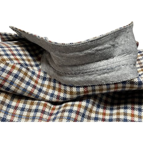 【BARNEYS NEWYORK 取り扱い】 MADE IN ITALY製 PARTHENOPE NAPOLI ウールシルクリネン混紡 チェック柄テーラードジャケット マルチカラー 48サイズ