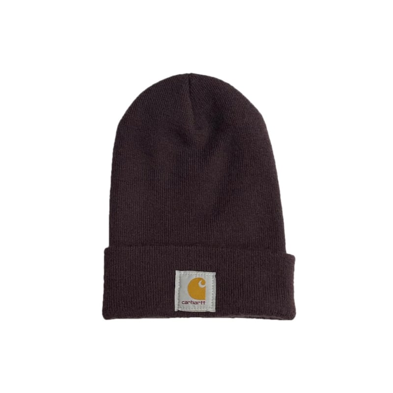 MADE IN USA製 Carhartt アクリルニット帽 ブラウン Fサイズ MADE IN USA製 Carhartt アクリルニット帽 ブラウン Fサイズ