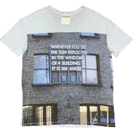 MADE IN PORTUGAL製 EACH OTHER Robert Montgomery 昇華プリント半袖ビックシルエットTシャツ ライトブルー XSサイズ