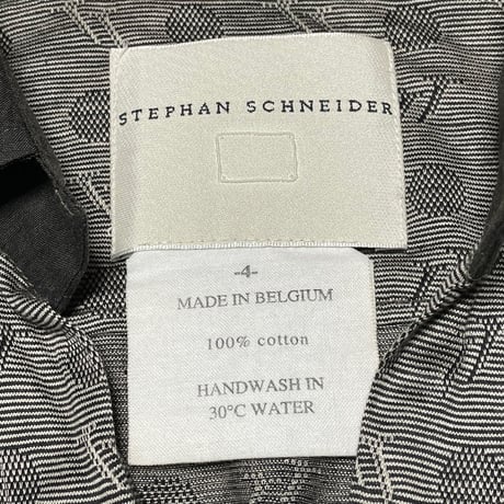 MADE IN BELGIUM製 STEPHAN SCHNEIDER Vネック半袖ポロシャツ シルバーグレー 4サイズ
