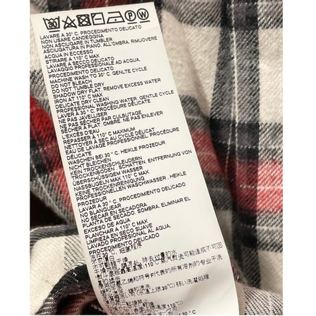 MADE IN ITALY製 DSQUARED2 チェック柄 長袖フランネルシャツ レッド×ホワイト×ブラック 36サイズ