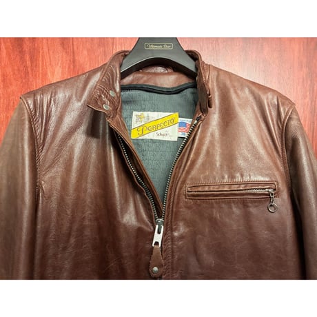 激レア MADE IN USA製 SCHOTT 641GG × SWAGGER 別注限定モデル カウレザー スタンドカラー シングルライダースジャケット ブラウン 36/Mサイズ