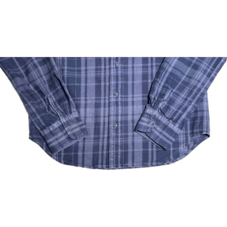 MADE IN USA製 SAVE KHAKI UNITED 長袖チェック柄コットンシャツ ネイビー XSサイズ