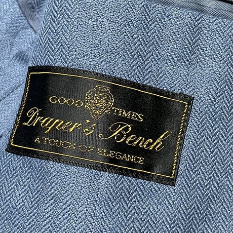 希少 MADE IN JAPAN製 Draper's Bench リネンレーヨンテーラードジャケット サックスブルー 38サイズ