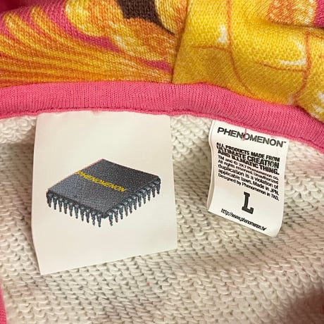 激レア ☆タグ付き新古品☆ MADE IN JAPAN製 PHENOMENON 2007年原宿店オープン記念モデル 24K総柄フルジップパーカー ピンク Lサイズ
