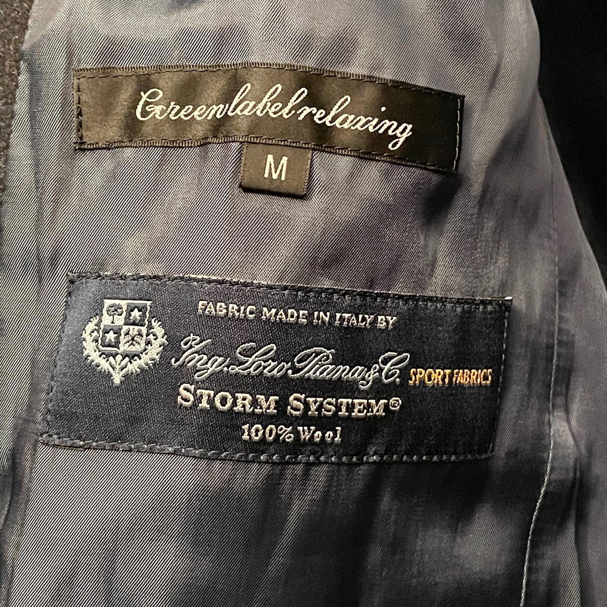green label relaxing Loro Piana Storm System生地