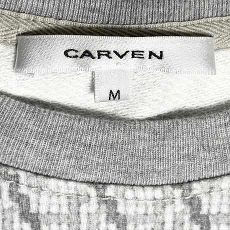 MADE IN BULGARIA製 CARVEN 総柄トレーナー グレー Mサイズ