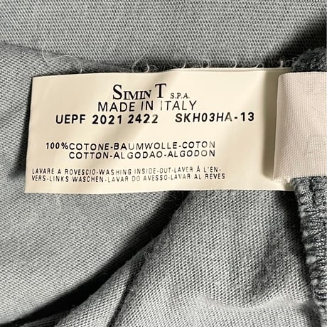 MADE IN ITALY製 ARMANI COLLEZIONI 半袖クルーネックTシャツ ブルーグレー Mサイズ