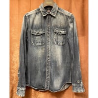 MADE IN JAPAN製 SWAGGER BLACK PLATINUM 長袖デニムシャツ インディゴ Mサイズ