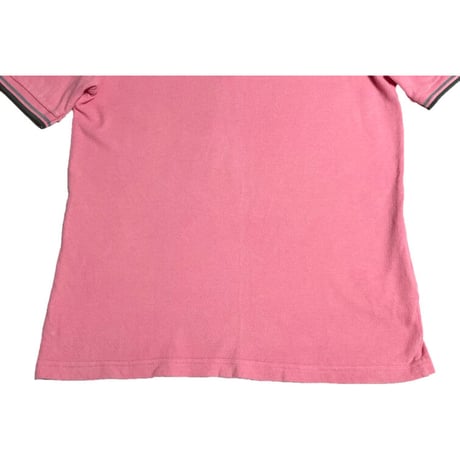 MADE IN ENGLAND製 FRED PERRY 襟ライン半袖鹿の子ポロシャツ ピンク 36サイズ