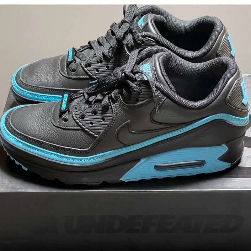 箱、黒タグ付き NIKE AIRMAX90×UNDEFEATED Wネームスニーカー ブラック