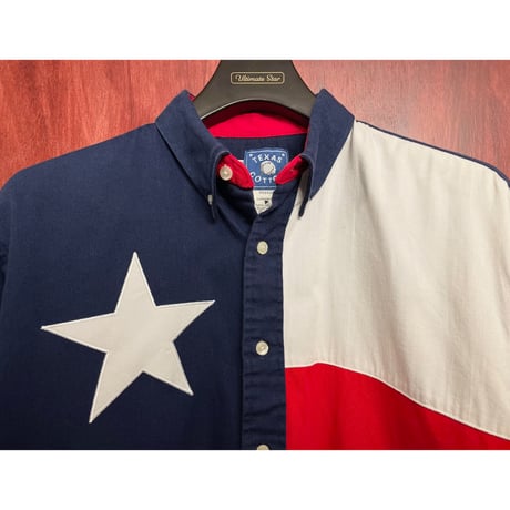 MADE IN USA製 TEXAS COTTON 長袖ボタンダウンシャツ トリコロール Mサイズ