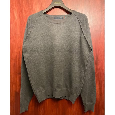 MADE IN ITALY製 Nazareno Gabrielli クルーネックセーター チャコールグレー Lサイズ