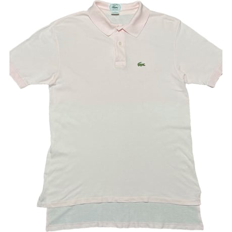 MADE IN USA製 80's OLD LACOSTE 半袖鹿の子ポロシャツ ピンク Mサイズ