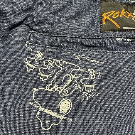 ROKX × SNOOPY コラボレーションクライミングハーフパンツ インディゴ Mサイズ