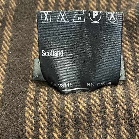 MADE IN SCOTLAND製 HUGO BOSS メリノウールカシミヤマフラー ブラウン
